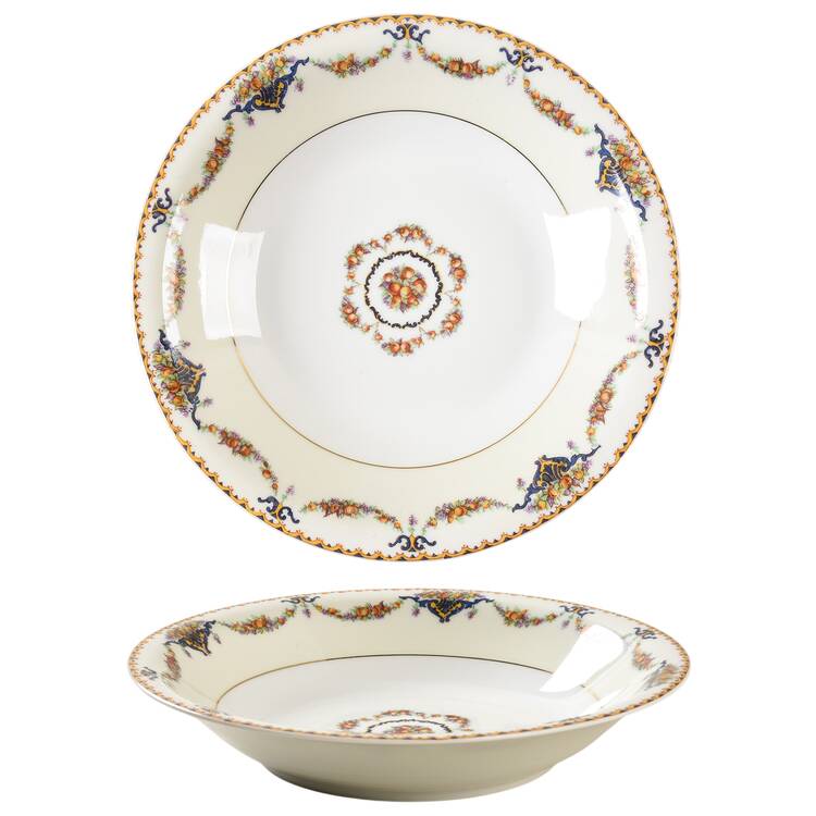 Pomona (Cream, Gold Verge) Coupe Soup Bowl