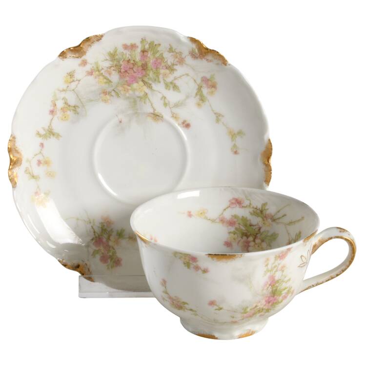 Schleiger 56d Flat Cup & Saucer Set by Haviland