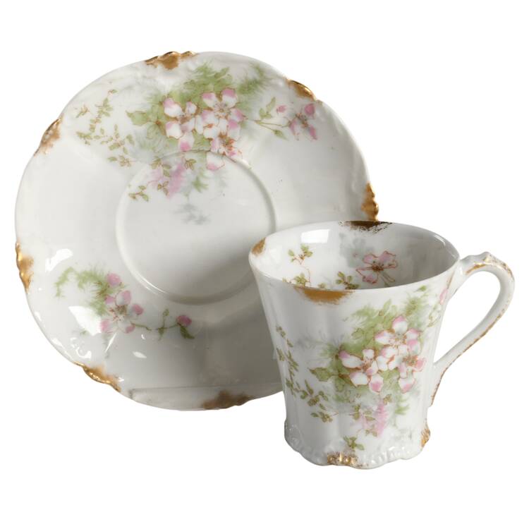 Schleiger 146G Flat Demitasse Cup & Saucer Set
