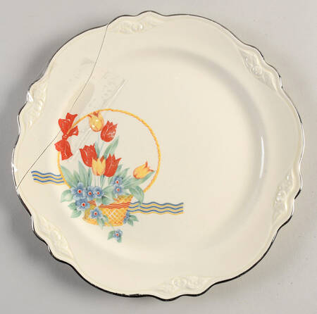 Tulips In A Basket Dinner Plate