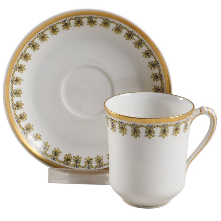 Schleiger 756a Flat Demitasse Cup & Saucer Set