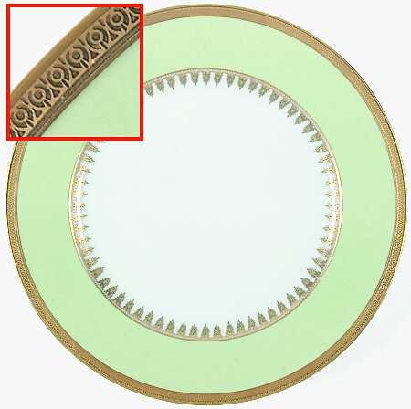 Oasis Green (Green Band, Gold Encrusted) by Haviland
