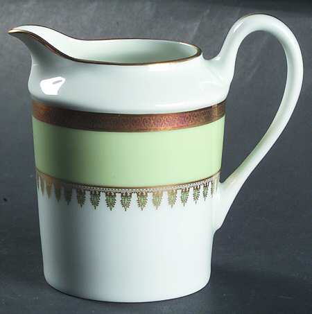 Oasis Green (Green Band, Gold Encrusted) Creamer