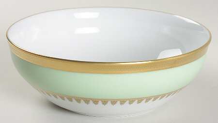 Oasis Green (Green Band, Gold Encrusted) Individual Salad Bowl