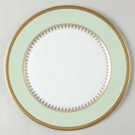 Oasis Green (Green Band, Gold Encrusted) Service Plate (Charger)