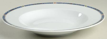Chatelaine Blue Large Rim Soup Bowl