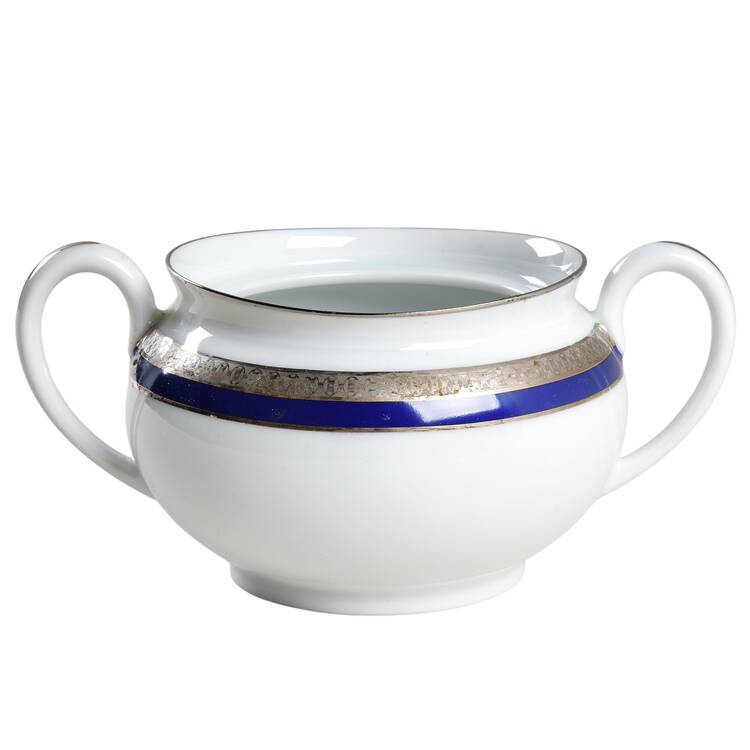 Symphonie Blue Platinum Sugar Bowl No Lid by Haviland