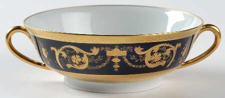Imperator Cobalt Footed Cream Soup Bowl