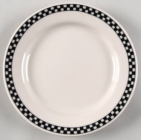 Checkers Black Salad Plate