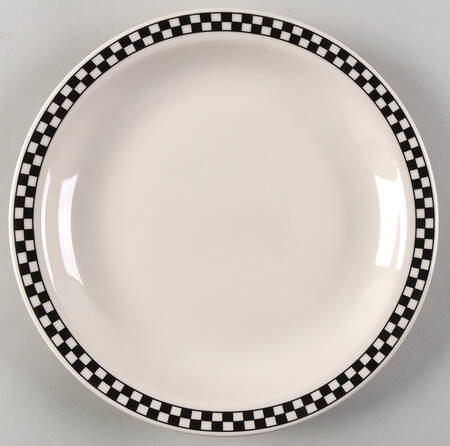 Checkers Black Luncheon Plate