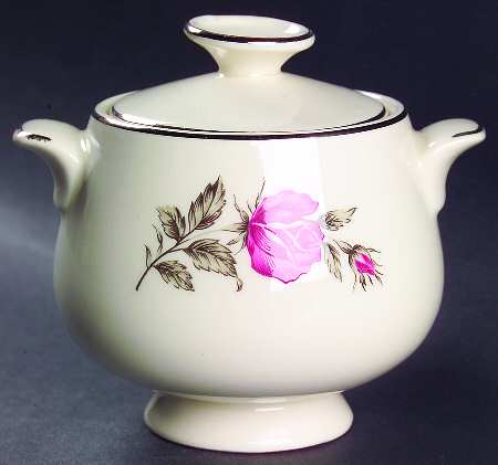 Tiffany Rose Sugar Bowl & Lid