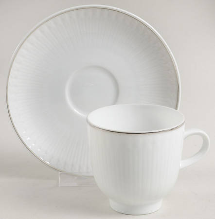 Elite Platinum Footed Cup & Saucer Set