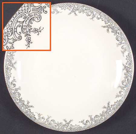 Grey Lace Dinner Plate