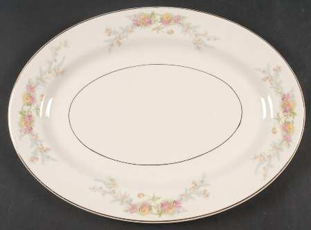 Sweetheart Rose (Gold Verge) 13" Oval Serving Platter