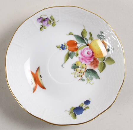 Fruit & Flowers Saucer for Flat Demitasse Cup