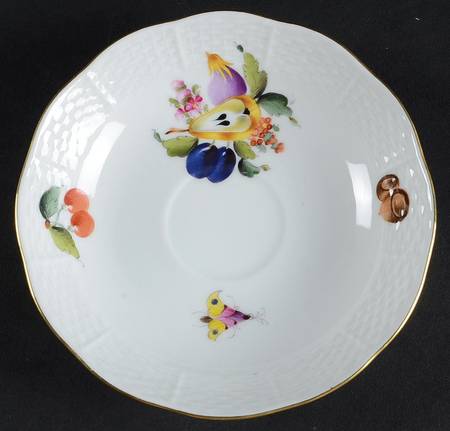Fruit & Flowers Saucer for Flat Demitasse Cup