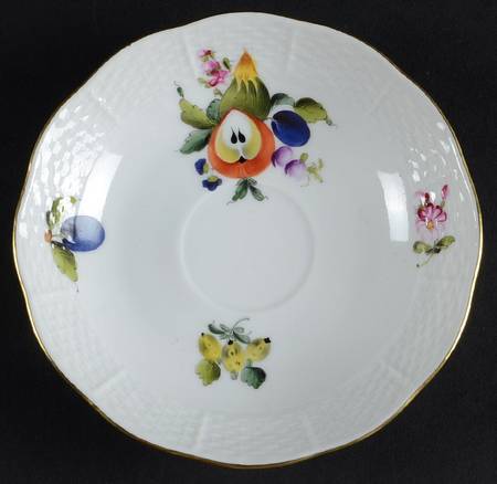 Fruit & Flowers Saucer for Flat Demitasse Cup
