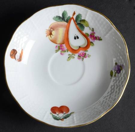 Fruit & Flowers Saucer for Flat Demitasse Cup