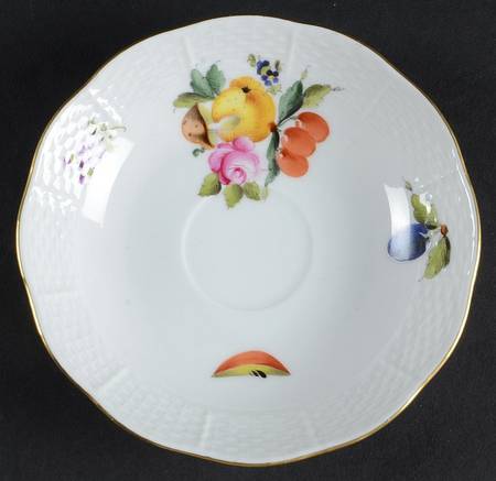 Fruit & Flowers Saucer for Flat Demitasse Cup