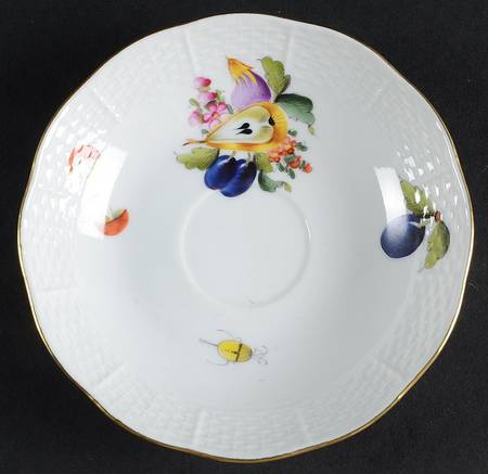 Fruit & Flowers Saucer for Flat Demitasse Cup