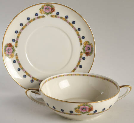 HUT747 Flat Cream Soup Bowl & Saucer Set