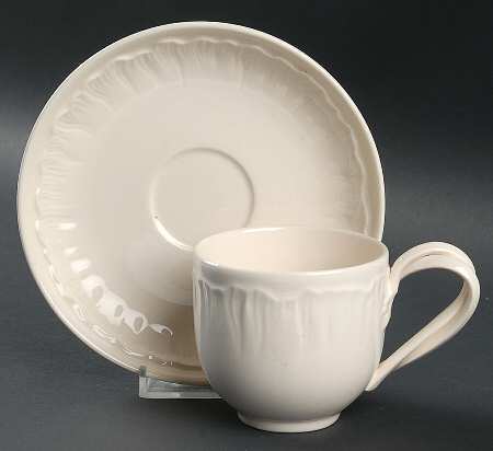 Shell Edge Flat Cup & Saucer Set