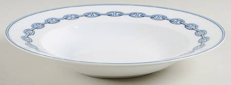 Chaine D'Ancre (Blue) Large Rim Soup Bowl