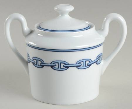 Chaine D'Ancre (Blue) Sugar Bowl & Lid