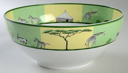 Africa Green-Yellow 10" Large Salad Serving Bowl
