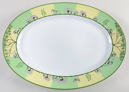 Africa Green-Yellow 16" Oval Serving Platter