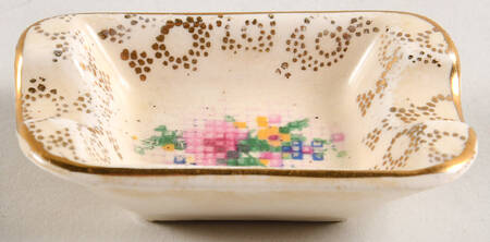 Old English Needlepoint 2" Ashtray by Hollinshead & Kirkham