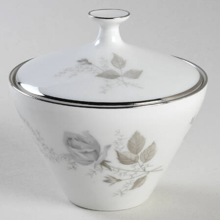 Grey Rose Sugar Bowl & Lid