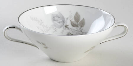 Grey Rose Flat Cream Soup Bowl