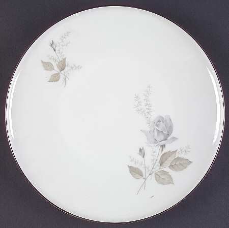 Grey Rose Dinner Plate