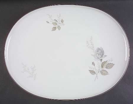 Grey Rose 15" Oval Serving Platter