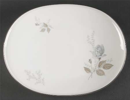 Grey Rose 14" Oval Serving Platter