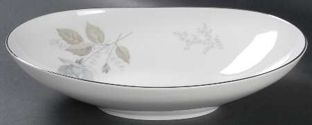 Grey Rose 10" Oval Vegetable Bowl