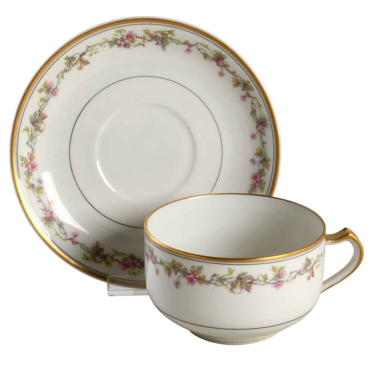 Schleiger 538a Flat Cup & Saucer Set by Haviland