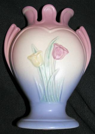 Tulip Pink Blue 8" Vase