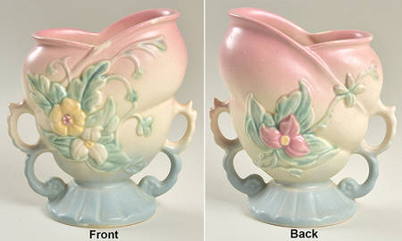 Wild Flower Blue and Pink 6" Handled Vase