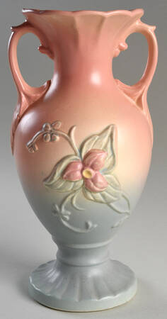 Wild Flower Blue and Pink 12" Handled Vase