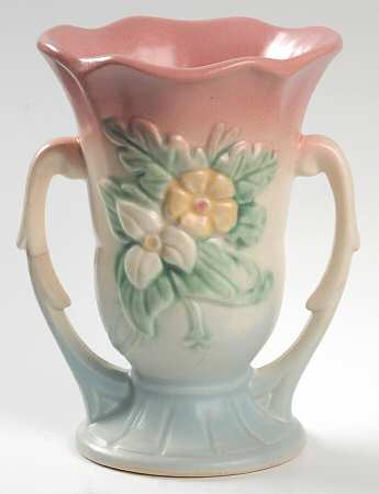 Wild Flower Blue and Pink 5" Handled Vase