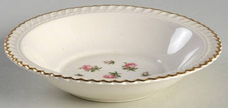 Rosebud Bouquet (Gold Trim) Rim Fruit/Dessert (Sauce) Bowl