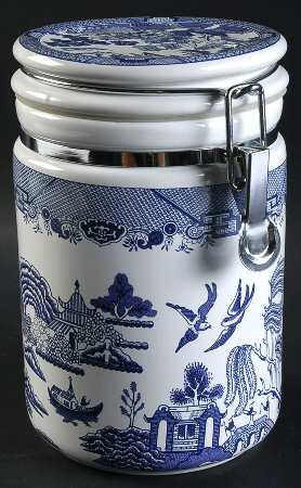 Blue Willow 8" Storage Jar & Lid