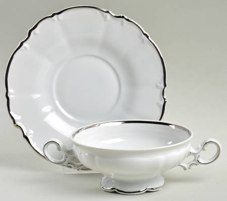 Orleans Footed Cream Soup Bowl & Saucer Set
