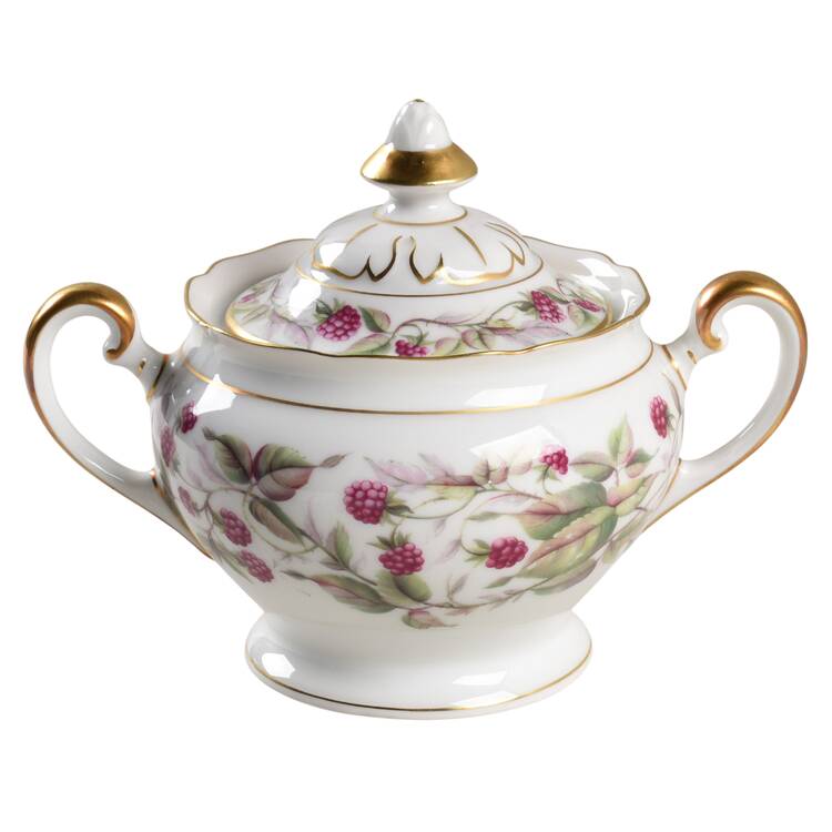Red Raspberry Sugar Bowl & Lid