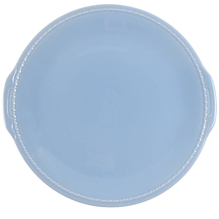 Interstate Blue Handled Cake Plate by Homer Laughlin 