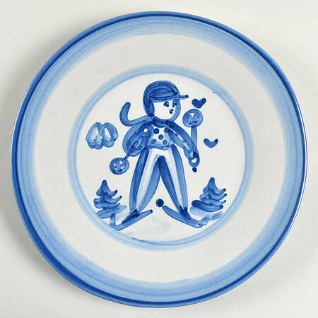 Skier Luncheon Plate