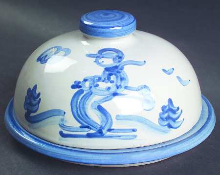 Skier Round Covered Butter