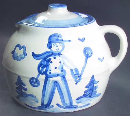 Skier Bean Pot & Lid
